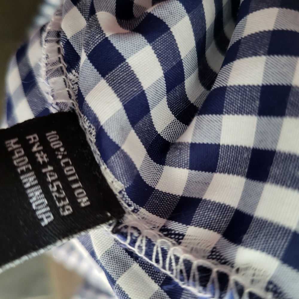 Blue Gingham "Off Shoulder or Not" Dress or Oversize Top Size XL by Style House - Picture 6 of 6